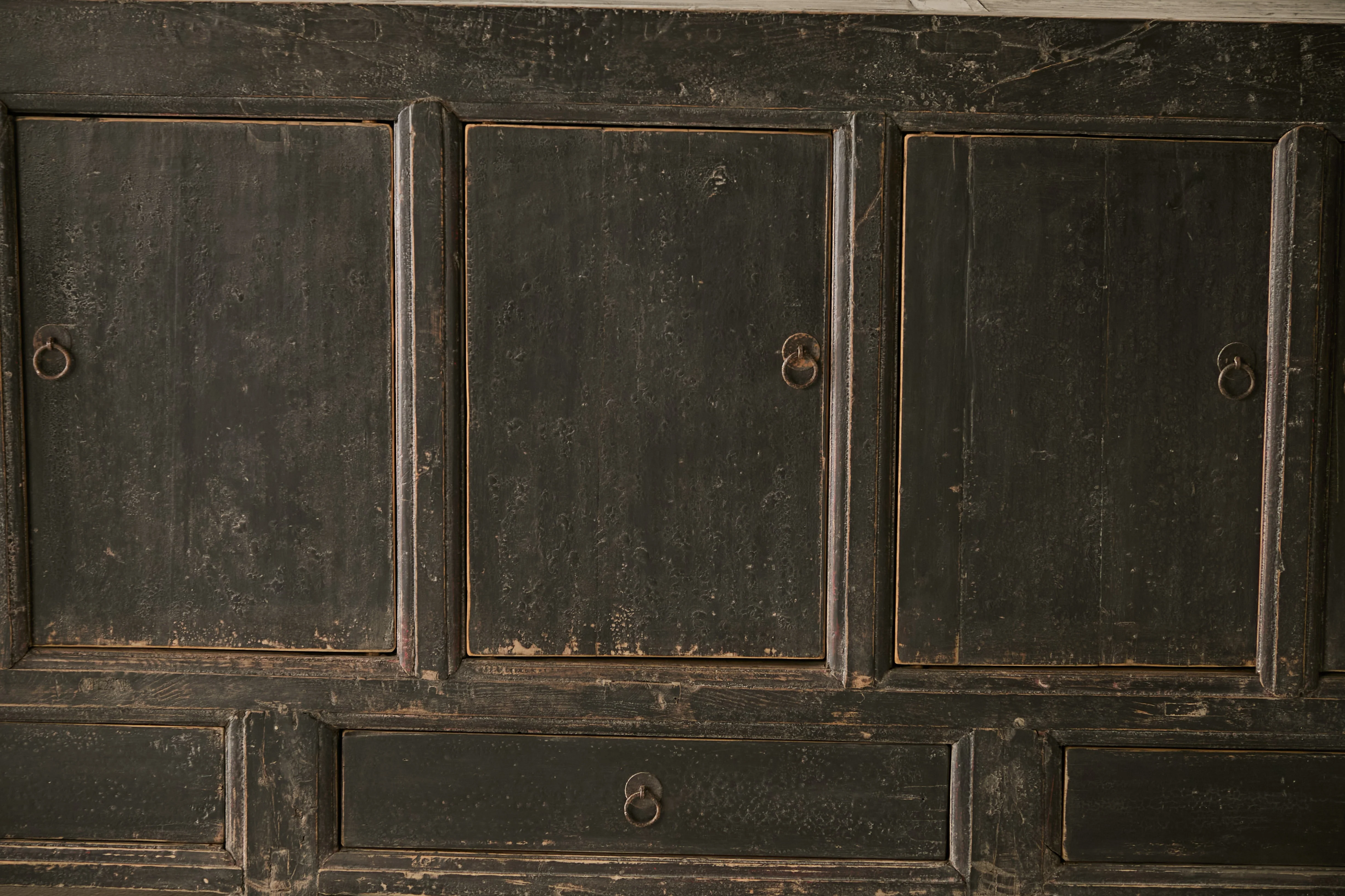 Antique Solid Elm 5-Door Sideboard - Circa 1925 No.J11 - Image 2