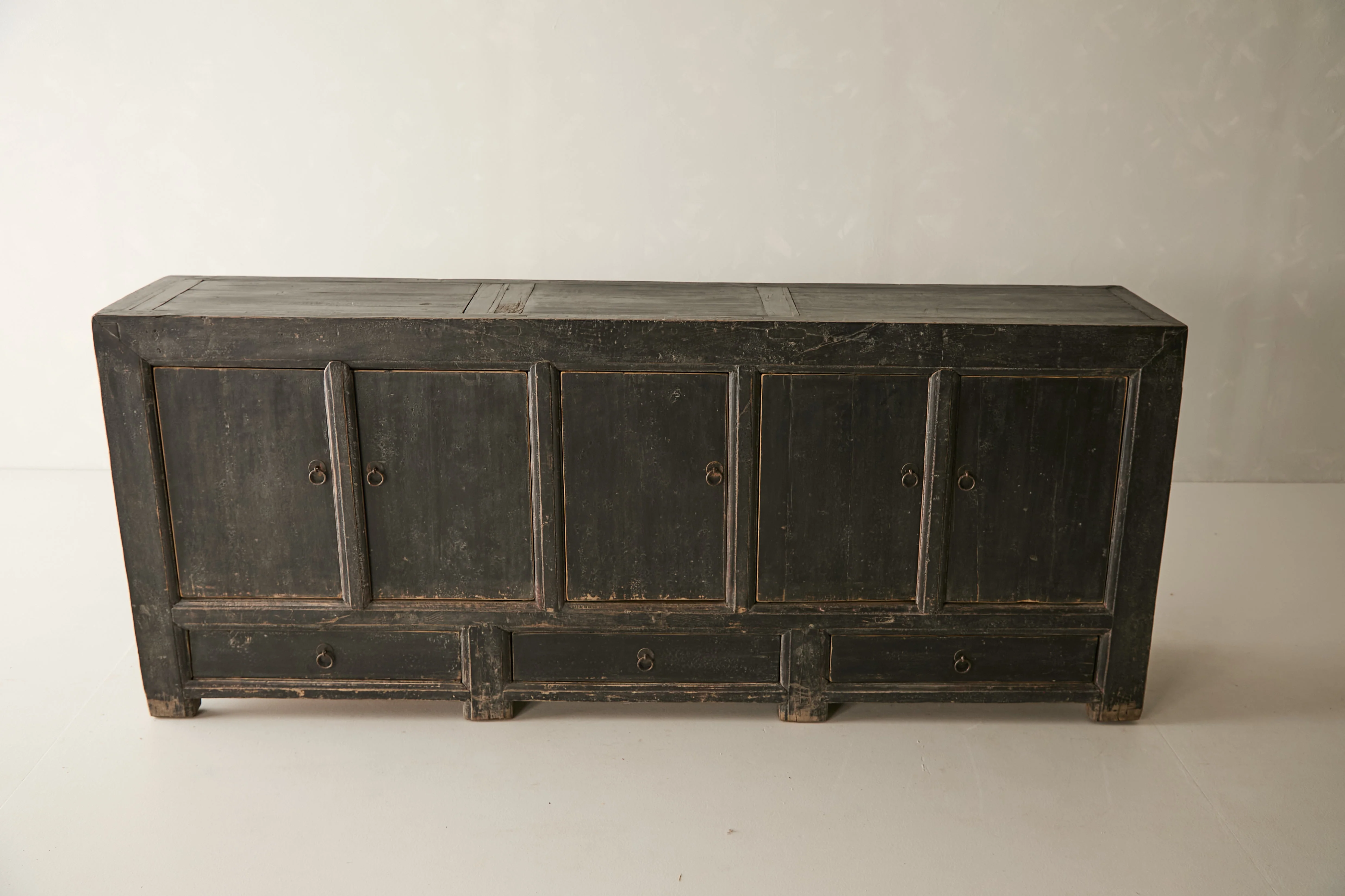 Antique Solid Elm 5-Door Sideboard - Circa 1925 No.J11 - Image 3